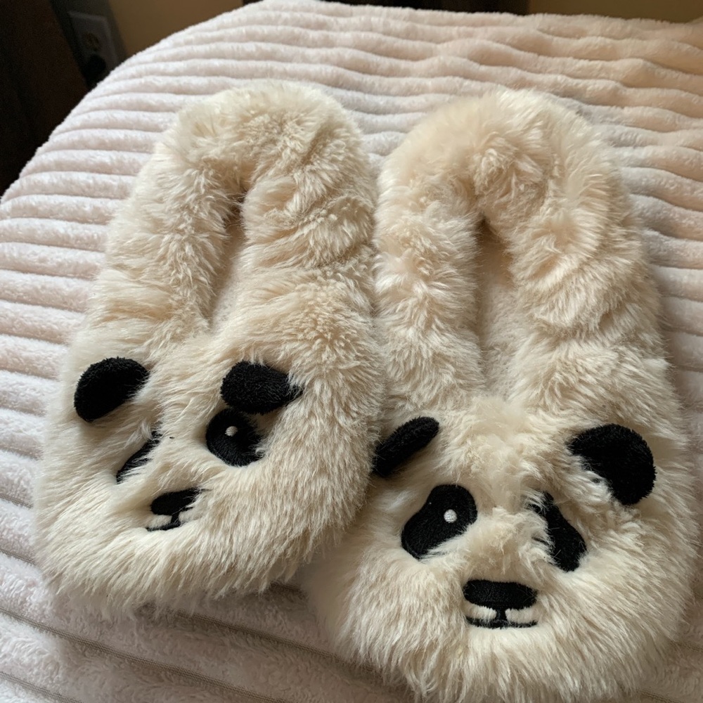 fuzzy panda bear slides